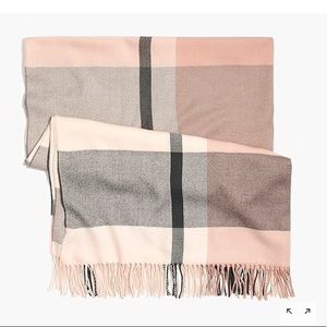J. Crew Blanket Shawl Pink/Grey Plaid